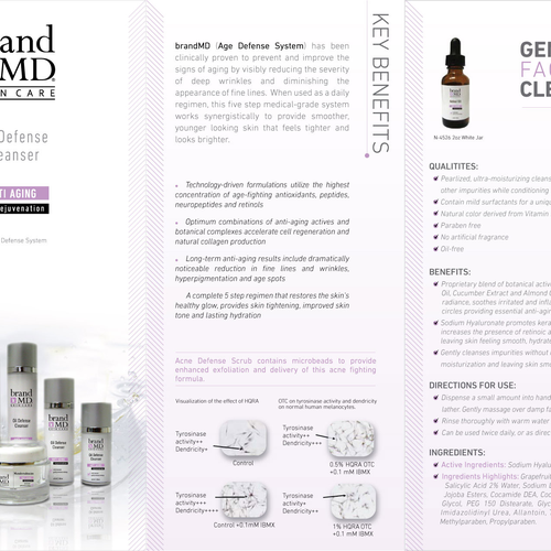 Skin care line seeks creative branding for brochure & fact sheet Design by Edgard K