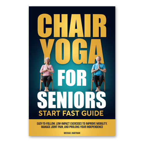 Attention grabbing book cover for "chair yoga for seniors" Design réalisé par Knorpics