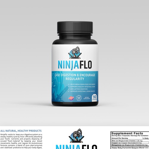 We need a cool supplement label for our supplement NINJAFLO Design by Alina_rali