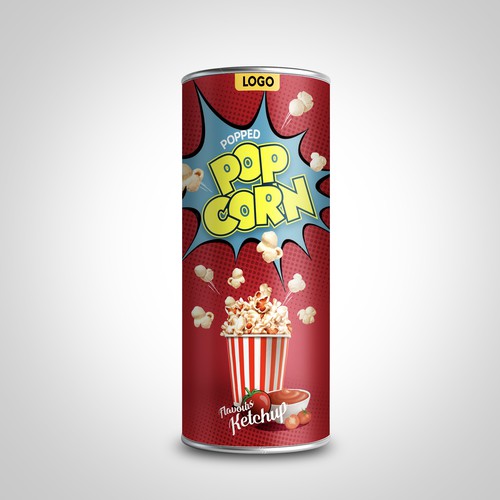 Premium Quality Popped Pop Corn Packaging Design by sougatacreative