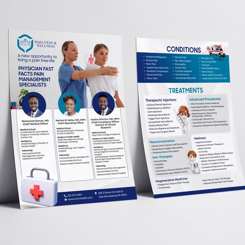 Design a flyer for a new cutting edge regenerative medicine pain practice Design by Graphic Guy