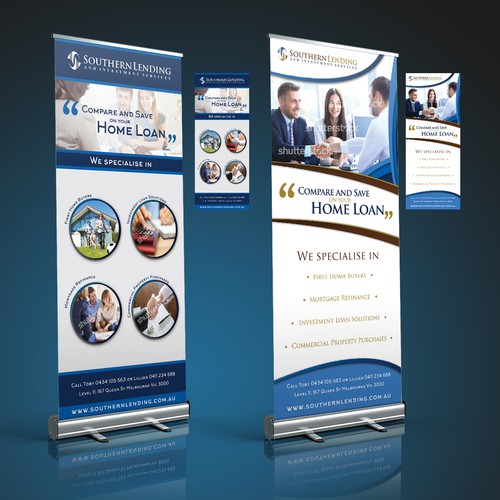 Pull up banner for successful, high performing mortgage business. Design by JHB Design - Keith