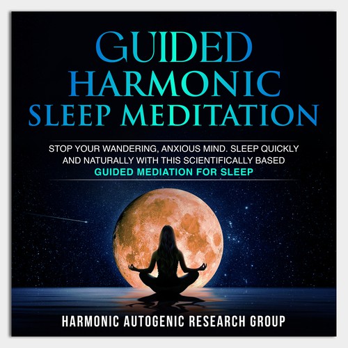 Design an abstract dark on dark sleep meditation book cover Design by Unboxing Studio