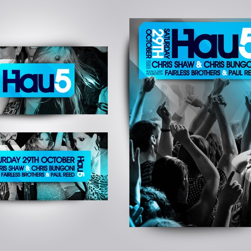 ♫ Exciting House Music Flyer & Poster ♫ Diseño de NowThenPaul