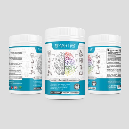 Brain Supplement Label Design Design réalisé par DesignSBS