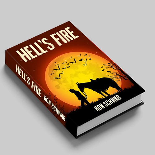 Design a book cover for action-packed Western novel “Hell's Fire” Design by ShahzaibZaheeer