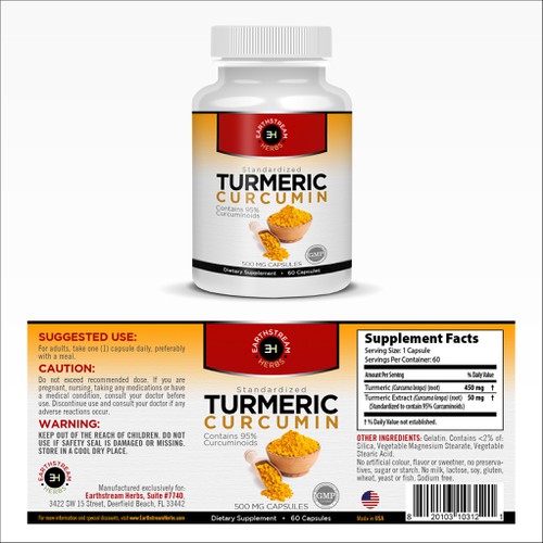 Create a product label & 3D rendering for a new line of Turmeric ...