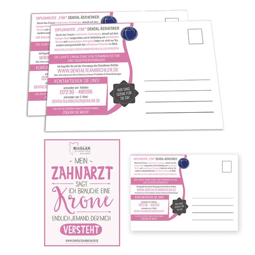 "Einen schrillen und kreativen Hingucker um Zahnärzte auf unser Dentallabor aufmerksam zu machen." winning Postcard, flyer or print by ChriistalRock