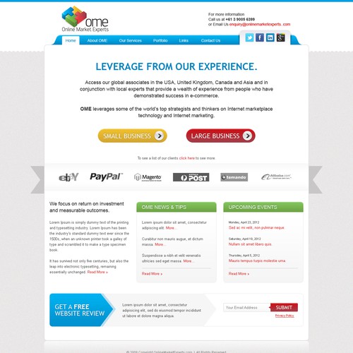 website design for Online Market Experts  Design by 99MadMax