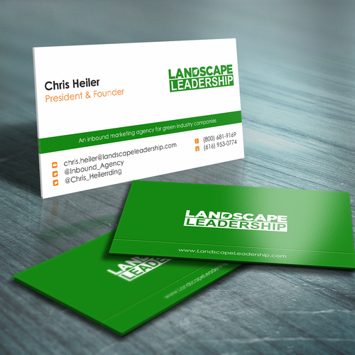 New BUSINESS CARD needed for Landscape Leadership--an inbound marketing agency Réalisé par HYPdesign