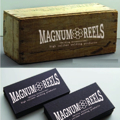 Create a vintage Magnum logo and brand identity for a welding accessories company. Design réalisé par Grant Anderson