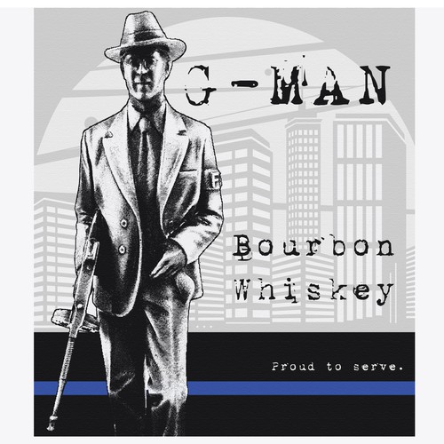 G-Man Whiskey Is seeking a distinctive design for our new brand. Design by Windmill Designer™