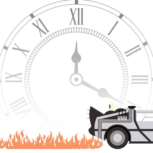 "Back to the Future" in modern flat graphical illustration Diseño de searchserge
