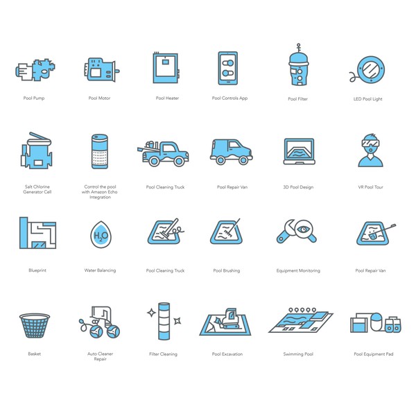 Whale Pools custom icons.