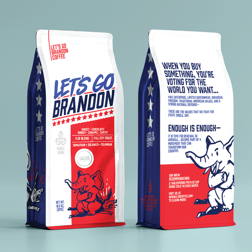 Coffee Bag design that appeals to "Let's Go Brandon" Coffee Drinkers Design réalisé par Shelby Criswell