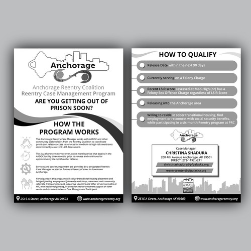 An engaging flyer for a prisoner reentry program Diseño de allMarv