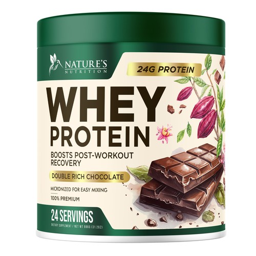 Tasty Whey Protein Chocolate Design Needed for Nature's Nutrition Design réalisé par UnderTheSea™