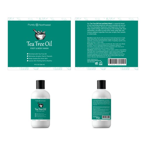 Updated Tea Tree Body Wash Label Design réalisé par junichiinamoto