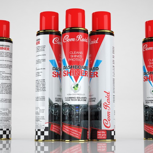 Product Label Design for AEROSOL CAN DASHBOARD SHINER SPRAY Design by DagDigi