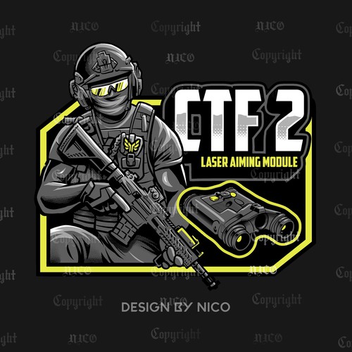 Full Artistic Night Vision Laser Sticker Freedom Source Files Provided Easy Money Design by nicopradita