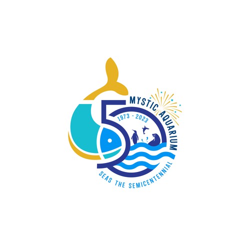 Mystic Aquarium Needs Special logo for 50th Year Anniversary Diseño de Congrats!