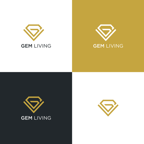 Geometrical, minimalist, modern brand design for Gem Living Design by Urhino™