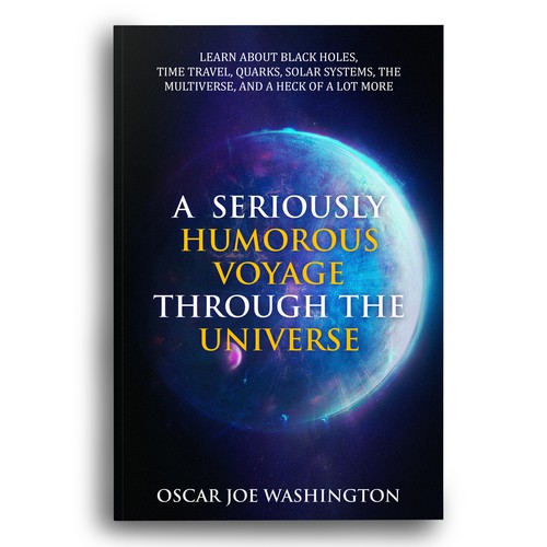 Design an exciting cover, front and back, for a book about the Universe. Design by Bigpoints