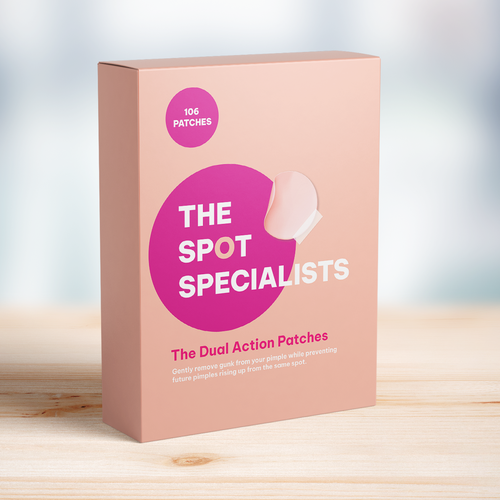 Pimple Patch PACKAGING to appeal to FEMALE BEAUTY user Design by Katyaa