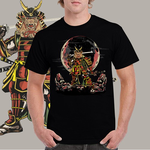 Manga style samurai lion illustration Design by Artist86