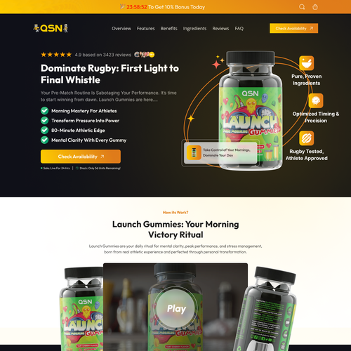 Design di **GUARANTEED WINNER** Ashwagandha Gummies Sales Page di TP_Design2