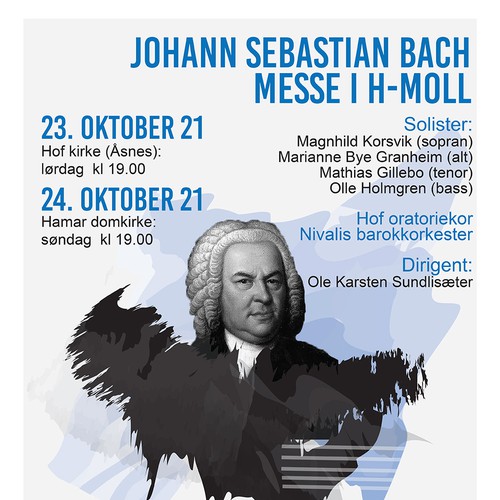 Poster for a choir concert performing Bach's Mass in B minor Design by Sunamita Silva