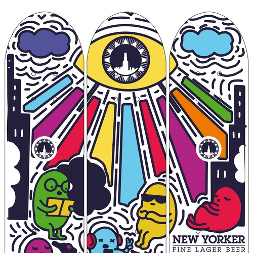 Eye-catching illustration for New Yorker Beer Skateboard Diseño de DiegoSpita