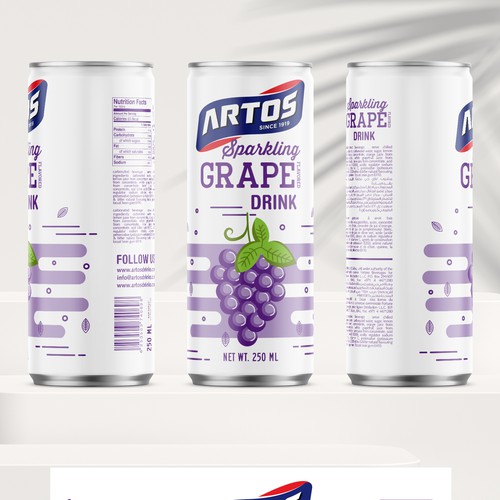 Design a packaging label for Artos Grape flavoured beverage in a Can Design by bcra