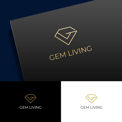 Geometrical, minimalist, modern brand design for Gem Living Design by @pengrajinlogo