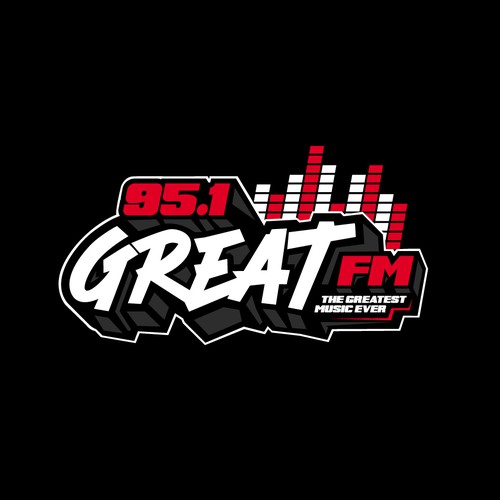 New Radio Station Logo playing Great music from the 70s, 80s, 90s and early 2000s! Design by Storiebird