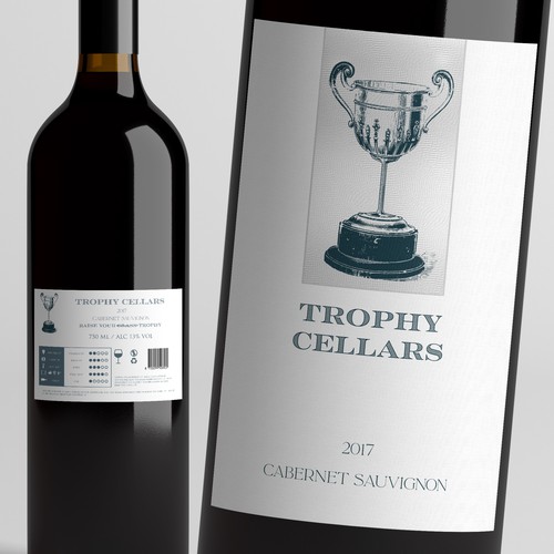 ***Bring the vision to LIFE *** TROPHY Wines - CATCHY MODERN WINE LABEL - have a look at attached guide files! Ontwerp door Windmill Designer™