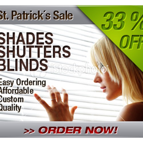 banner ad for Shades Shutters Blinds Réalisé par MotiifDesign