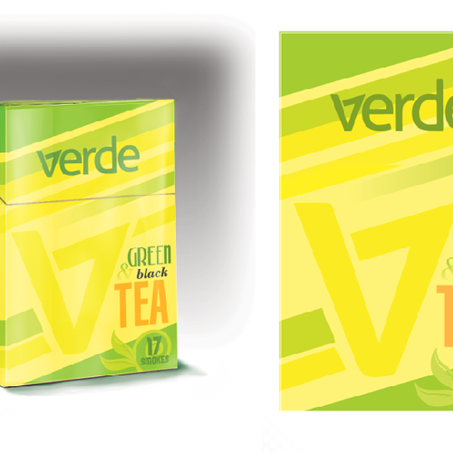 Verde Green Tea Cigarette Box Design Product packaging contest