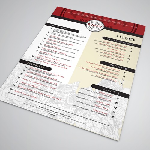 Create an unique yet professional menu for truly Farm to Table restaurant to be opened in Sedona, AZ Design by znakovanj