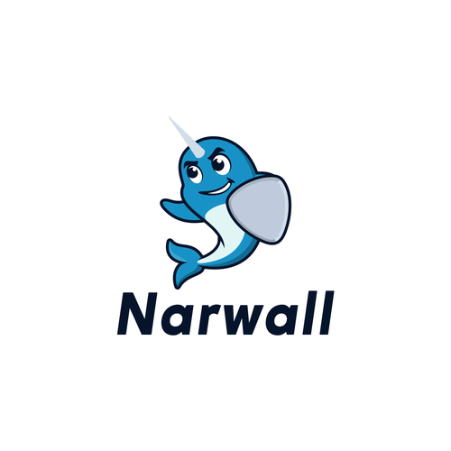 Create a cute, premium narwhal mascot for a bold, innovative COVID mask Design by DZenhar Studio