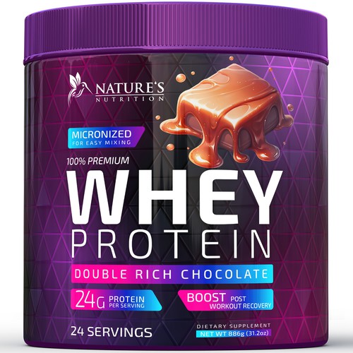 Tasty Whey Protein Chocolate Design Needed for Nature's Nutrition Design by R O S H I N