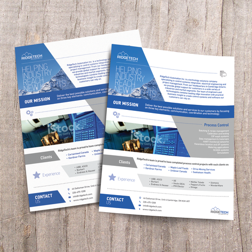 RidgeTech Automation - Marketing Documents Design by Lefteris P.