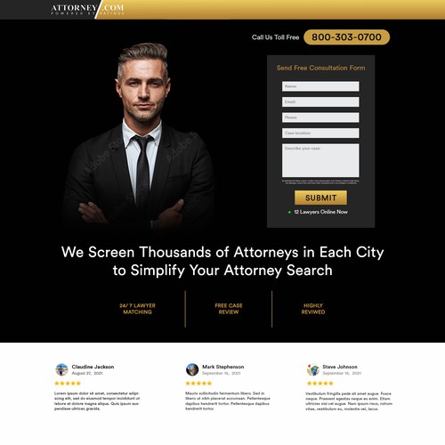 Design a Landing Page for Attorney.com Design by Umetnick