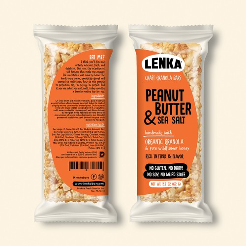 Craft Granola Bar Packaging for Millennials Design réalisé par MishkaBooo design