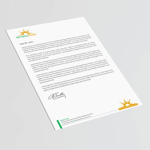 "Renewable Energy Company Letterhead" Design réalisé par thinkweb art