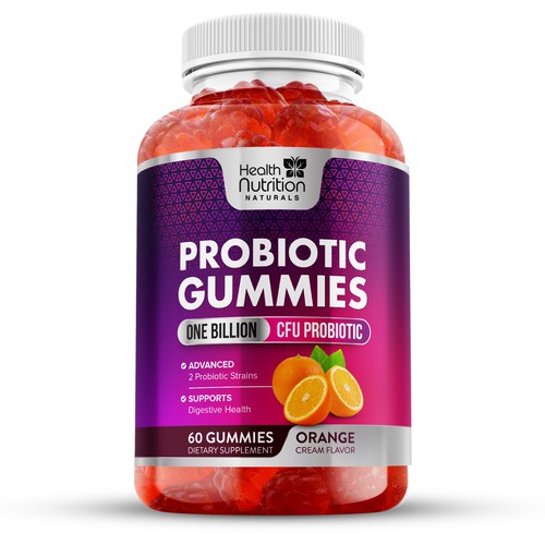 Healthy Probiotic Gummies Label needed for Health Nutrition-ontwerp door GayanMH