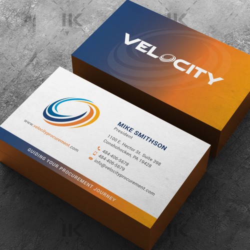 Velocity Procurement - Logo Rebranding - Business Card Design Design by IK_Designs