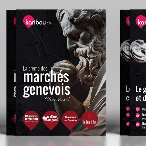 Besoin d'un flyer original pour des marchés de l'alimentation fédérés sur une plateforme Design by Maximillian