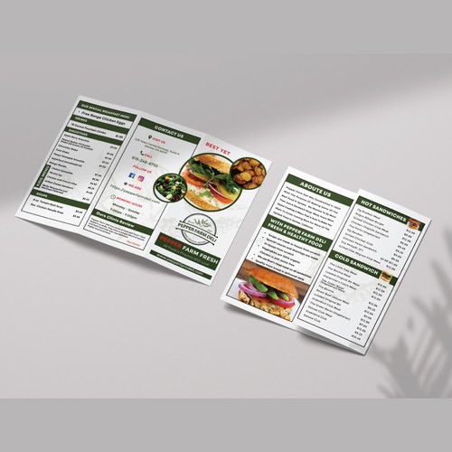 Designs Menu Brochure For Pepper Farm Deli Brochure contest