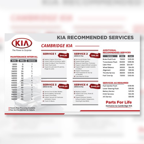 Redesigning a car dealership service menu board Design by Mrs Design ♥